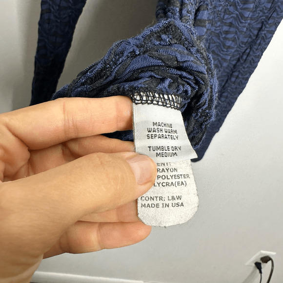 CUT LOOSE Long Sleeve Tunic Textured Lagenlook Art To Wear blue womens Small s - Picture 6 of 7